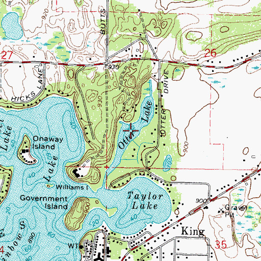 Topographic Map of Otter Lake, WI