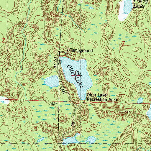 Topographic Map of Otter Lake, WI