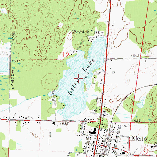 Topographic Map of Otter Lake, WI