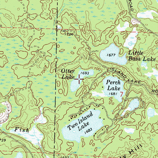 Topographic Map of Otter Lake, WI