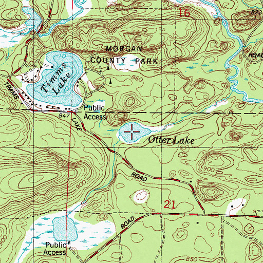 Topographic Map of Otter Lake, WI