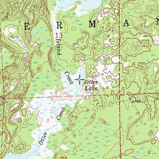 Topographic Map of Otter Lake, WI
