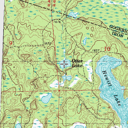 Topographic Map of Otter Lake, WI
