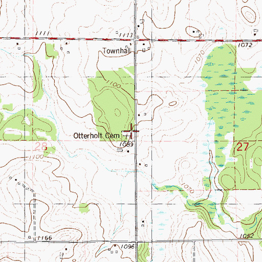 Topographic Map of Otterholt Cemetery, WI