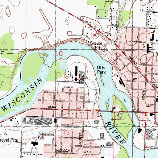 Topographic Map of Otts Park, WI