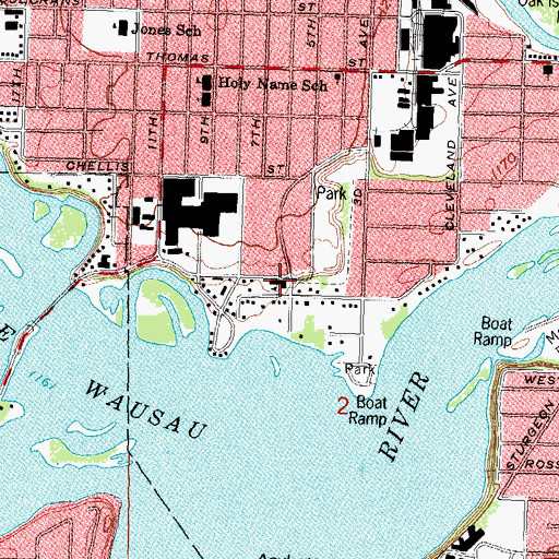 Topographic Map of Our Saviours School, WI