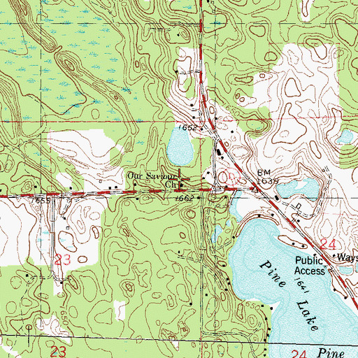 Topographic Map of Our Saviour Church, WI