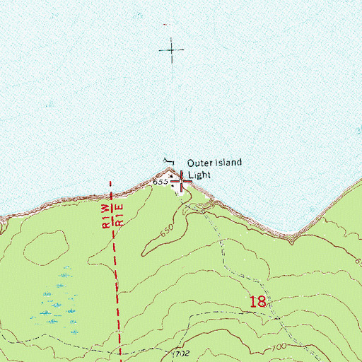 Topographic Map of Outer Island Light, WI