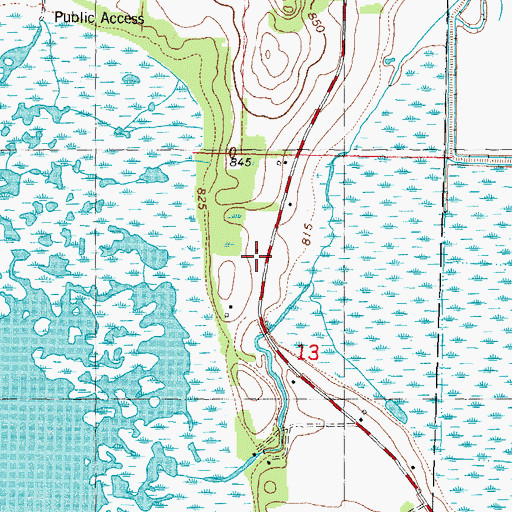 Topographic Map of Outlet School (historical), WI