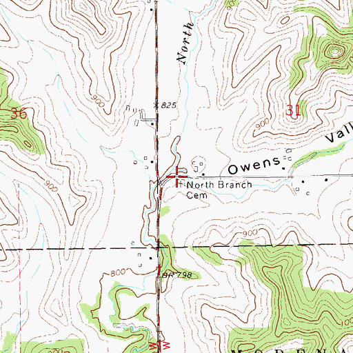 Topographic Map of Owens Valley, WI