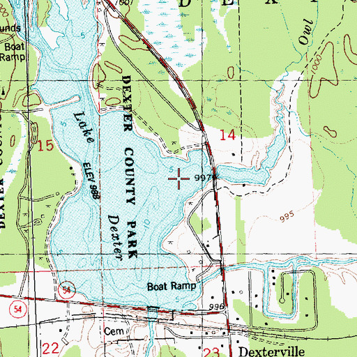 Topographic Map of Owl Creek, WI