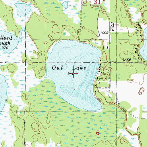 Topographic Map of Owl Lake, WI