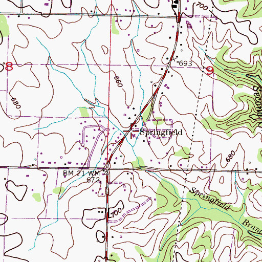 Topographic Map of Springfield, AL