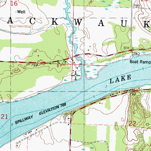 Topographic Map of Ox Creek, WI