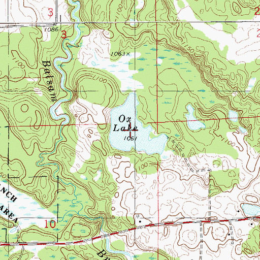 Topographic Map of Ox Lake, WI