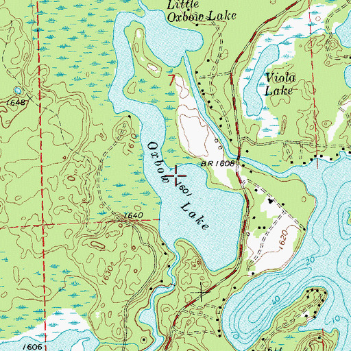 Topographic Map of Oxbow Lake, WI