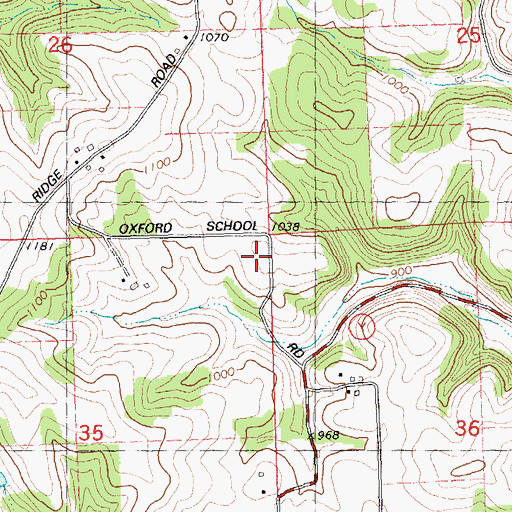 Topographic Map of Oxford School (historical), WI