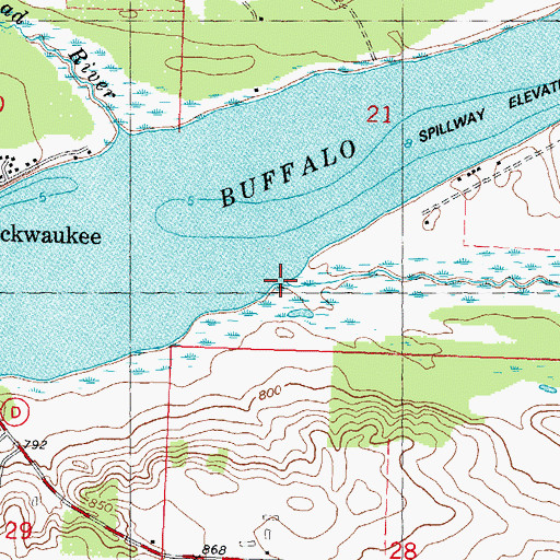Topographic Map of Page Creek, WI