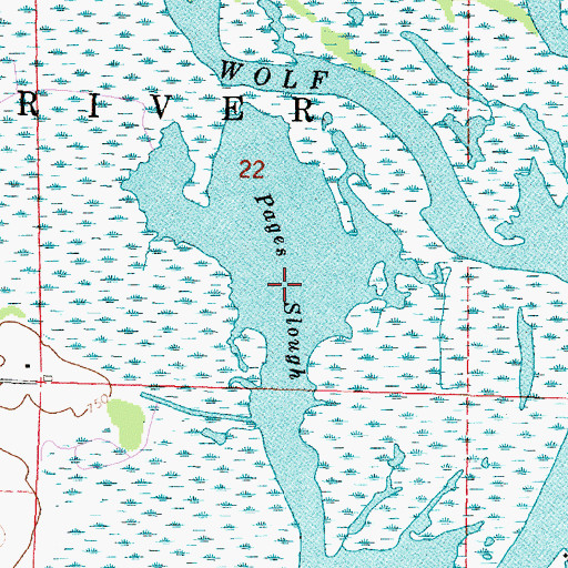 Topographic Map of Pages Slough, WI