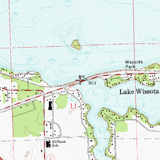 Topographic Map of Paint Creek, WI