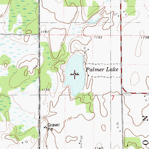 Topographic Map of Palmer Lake, WI