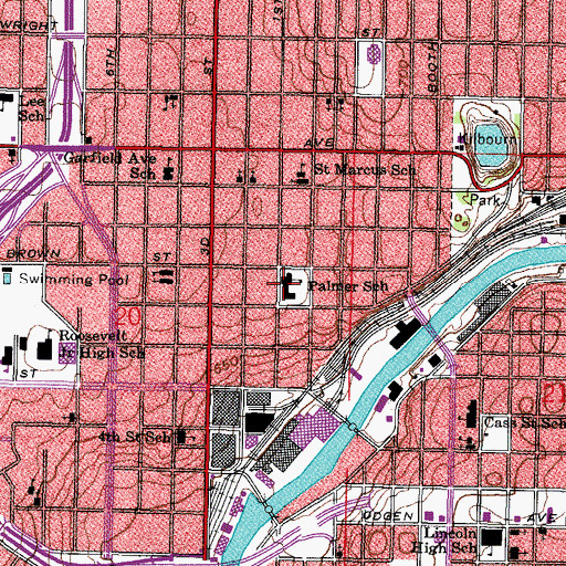 Topographic Map of Carver Academy, WI