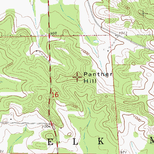 Topographic Map of Panther Hill, WI