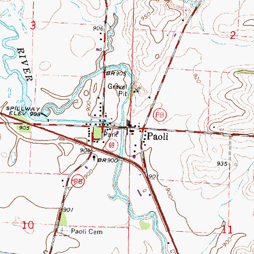 Topographic Map of Paoli, WI