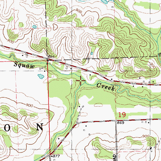 Topographic Map of Papoose Creek, WI