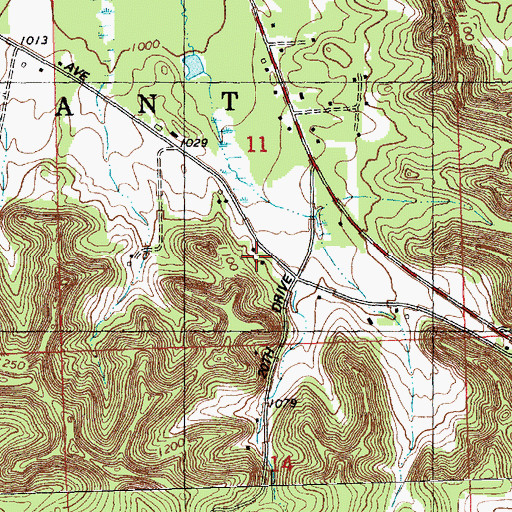 Topographic Map of Paradise School, WI