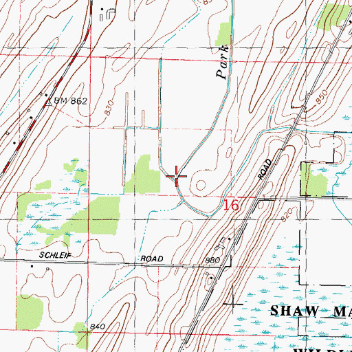 Topographic Map of Park Creek, WI