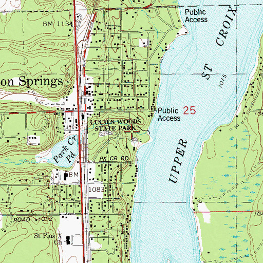 Topographic Map of Park Creek, WI