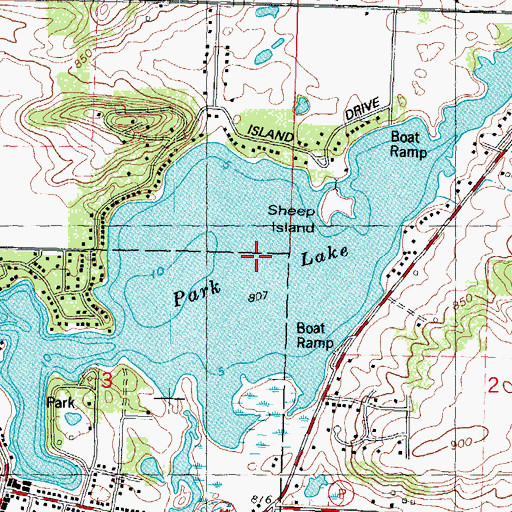 Topographic Map of Park Lake, WI