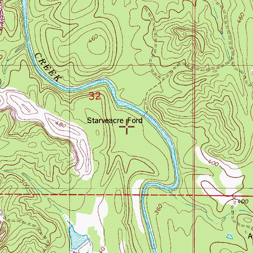 Topographic Map of Starvacre Ford, AL