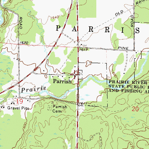Topographic Map of Parrish, WI