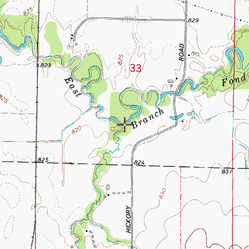 Topographic Map of Parsons Creek, WI