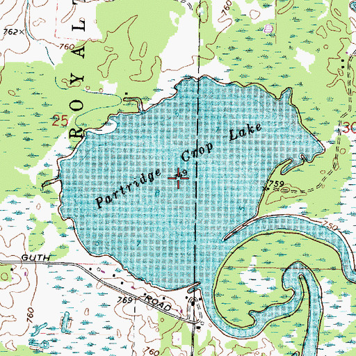 Topographic Map of Partridge Crop Lake, WI