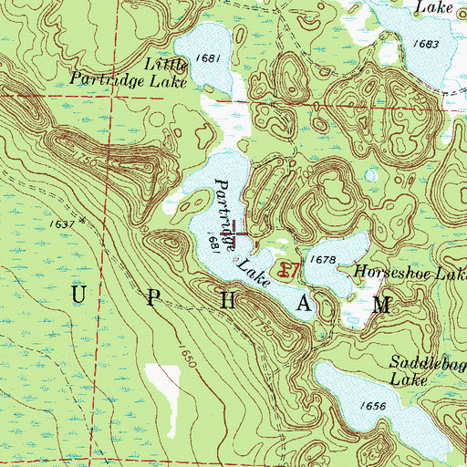 Topographic Map of Partridge Lake, WI