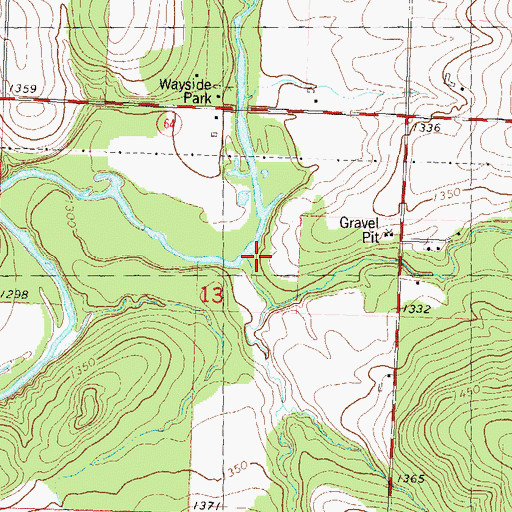 Topographic Map of Pat Smith Creek, WI