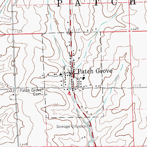 Topographic Map of Patch Grove, WI