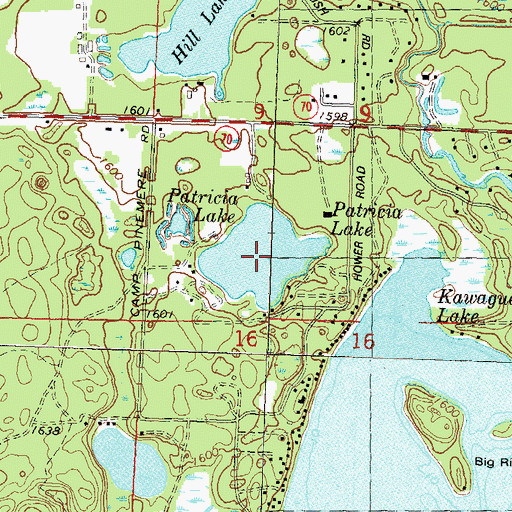 Topographic Map of Patricia Lake, WI