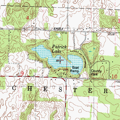 Topographic Map of Patrick Lake, WI