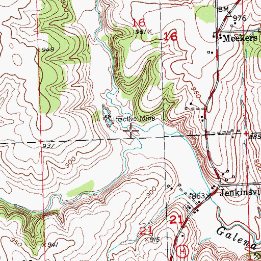 Topographic Map of Pats Creek, WI