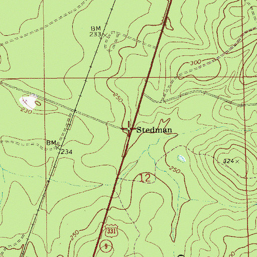 Topographic Map of Stedman, AL