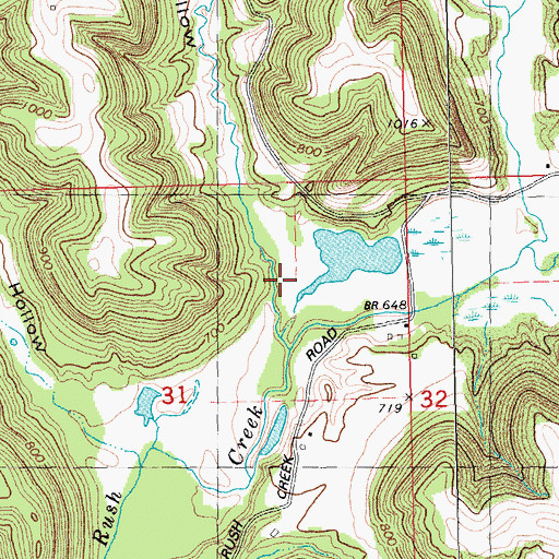 Topographic Map of Paulson Hollow, WI