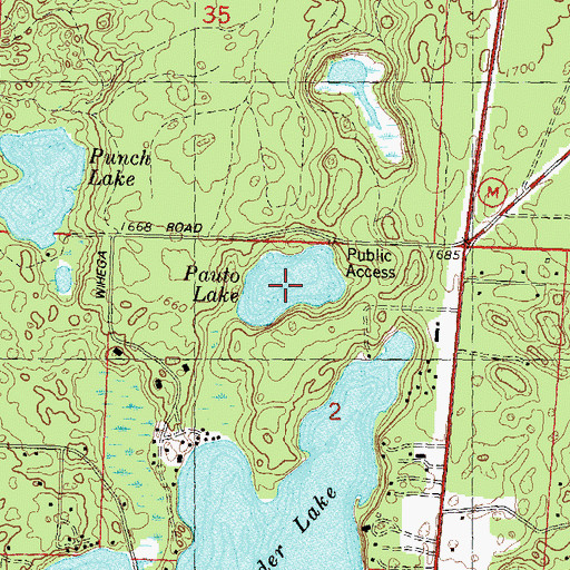 Topographic Map of Pauto Lake, WI