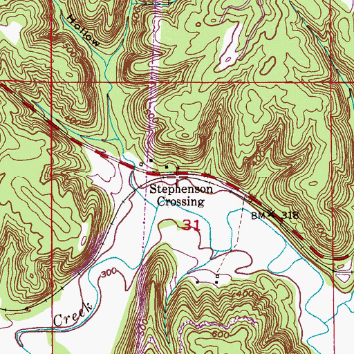 Topographic Map of Stephenson Crossing, AL