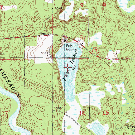 Topographic Map of Pear Lake, WI
