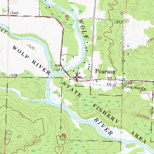 Topographic Map of Pearson, WI