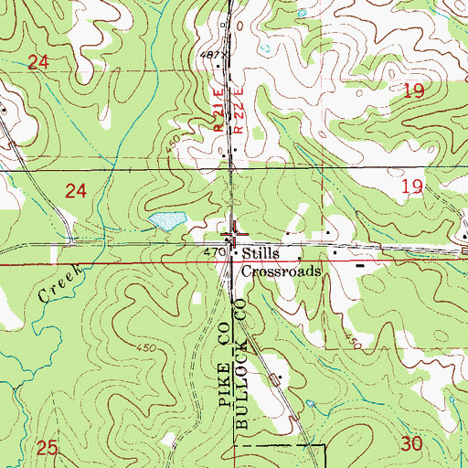 Topographic Map of Stills Crossroads, AL